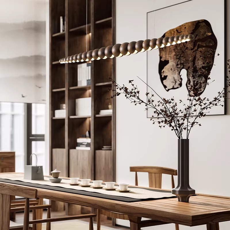 Desk Setup Minimalist - Lampada a sospensione lunga in legno