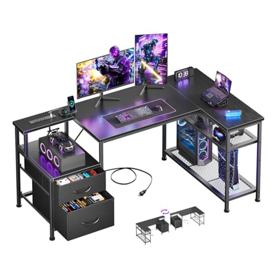 Desk Setup L Shaped - Scrivania da gaming a forma di