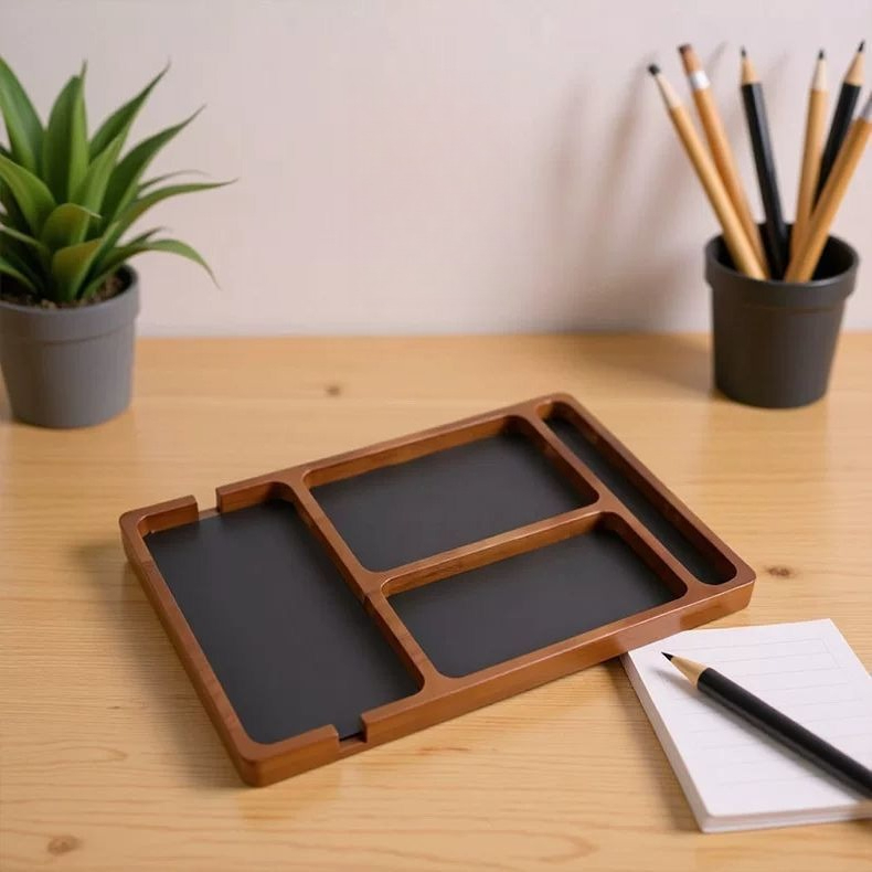 Vassoio portaoggetti in legno  - Desk Setup Minimalist recensione e prezzo